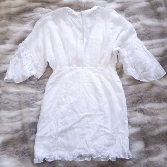NWT Anthropologie Joslin Linen Taylor Mini Dress White Quiet Luxury Boho Resort - Picture 9 of 12